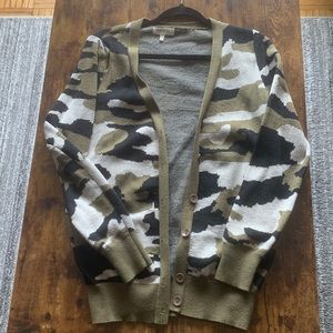 Monteau army print cardigan